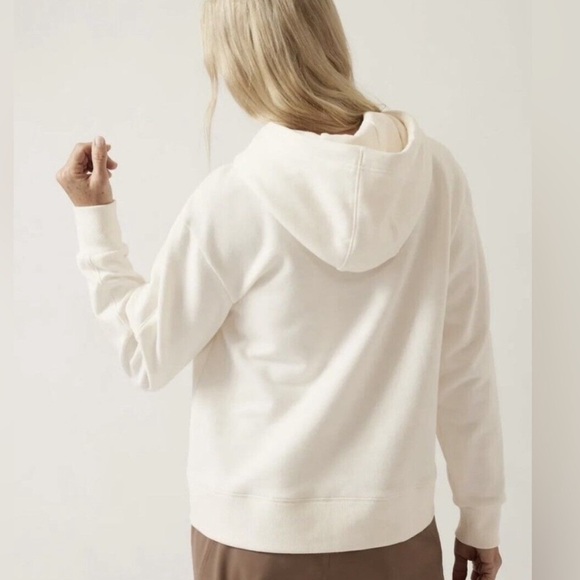 Athleta Retroplush II Hoodie Hooded Sweatshirt Creamy Ivory Medium - Picture 8 of 15